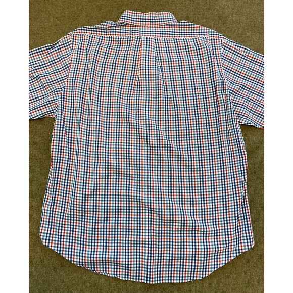 Brooks Brothers Button Shirt Mens XL Short Sleeve 1818 Regent Plaid Cotton Camp - Picture 2 of 6